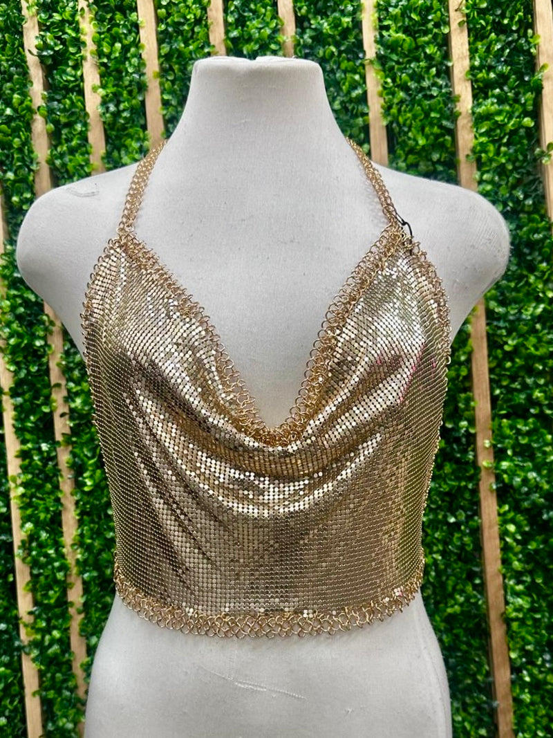 Halter Neckline Chainmail Top