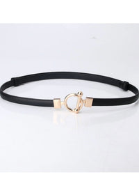 Geometric Round Metal Buckle THin Belt
