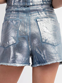 Silver Foiled Denim Short
