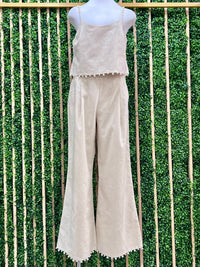 Pearl Trim Wide Leg Pants