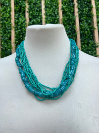 Multi Layer Contrast Beads Necklace
