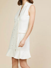 Delicate Off White Ruffled Vest Dress