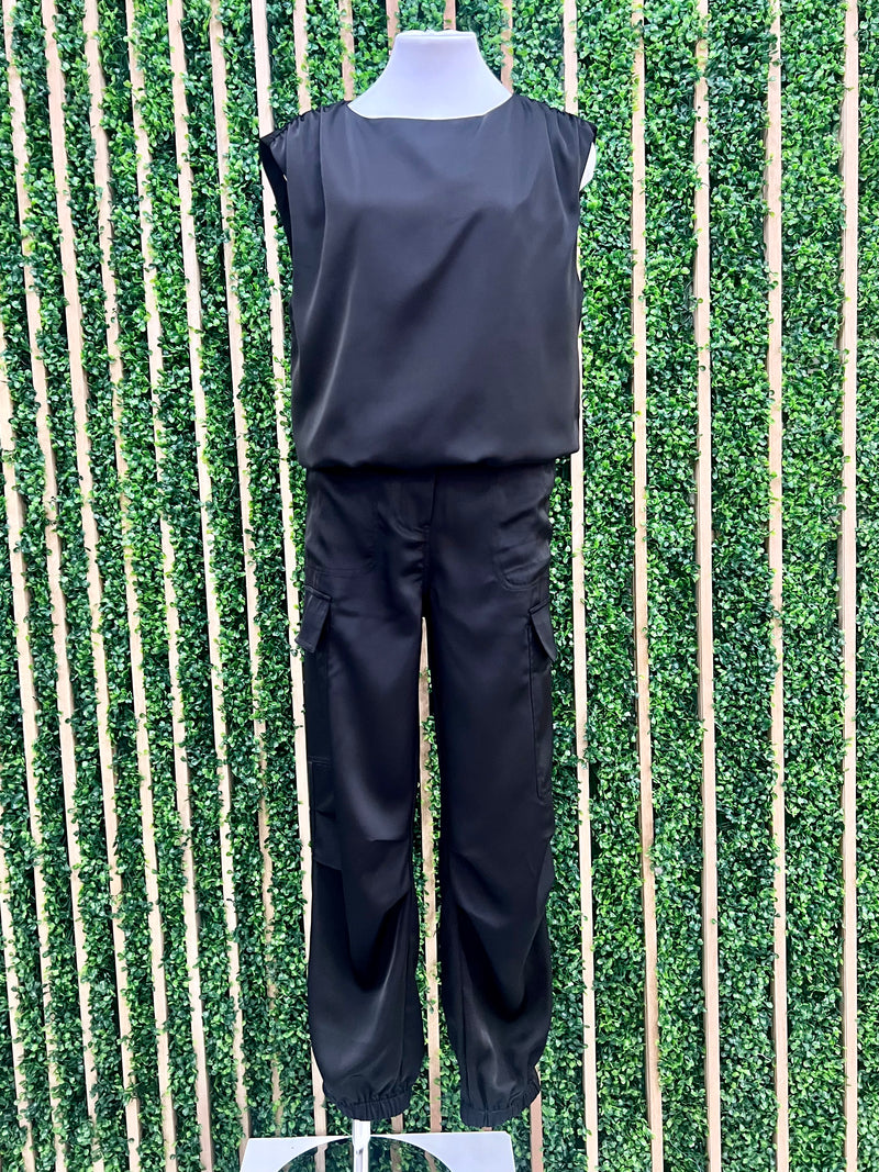 Satin Shirred Shoulder Bubble Top