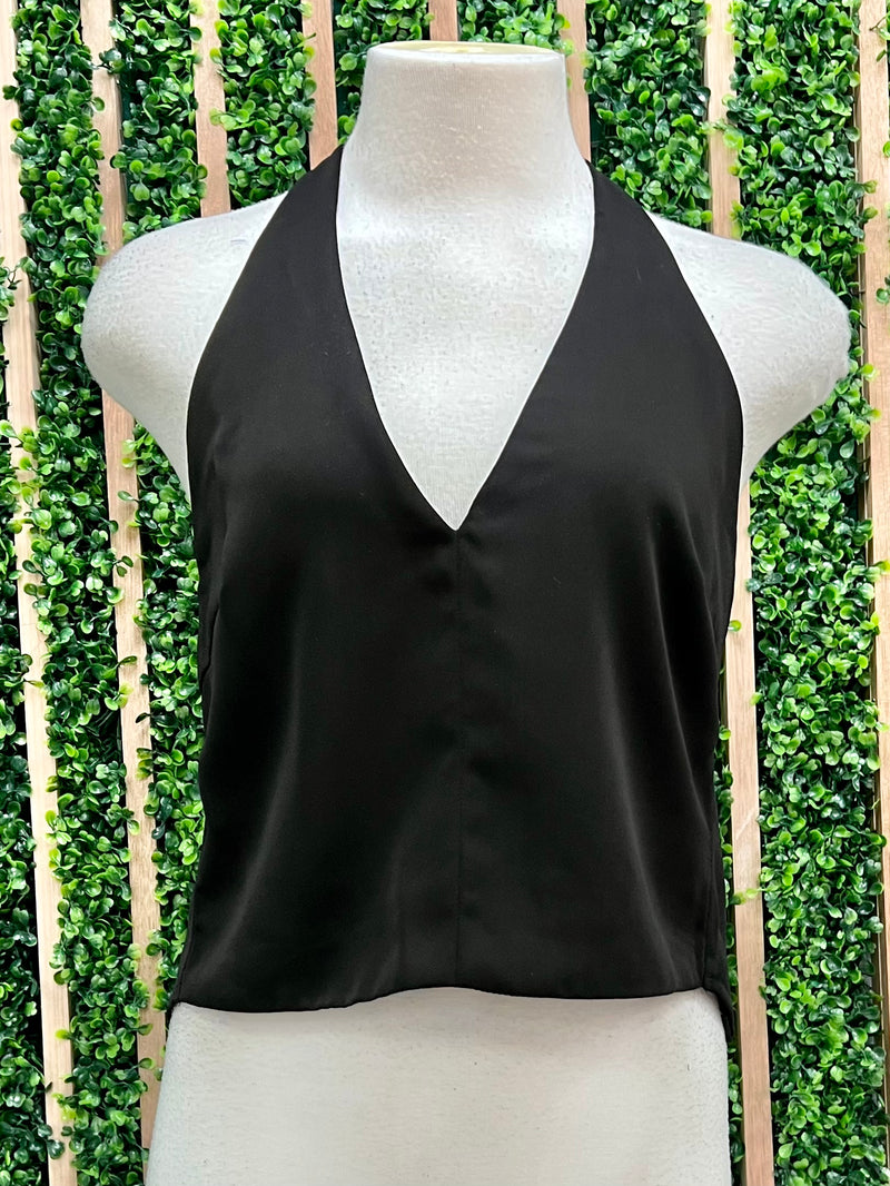 Black Tied Halter Vest