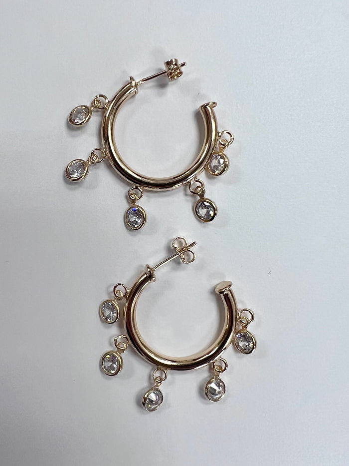 Paola Baella Multi Crystal Small Hoops