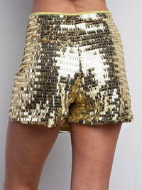 Sequin Scalloped Short Skirt