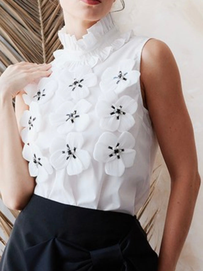 Exquisite Floral Organza Blouse