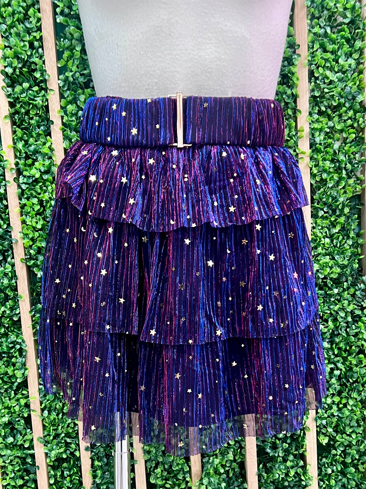 Blue Pink Starry Short Skirt