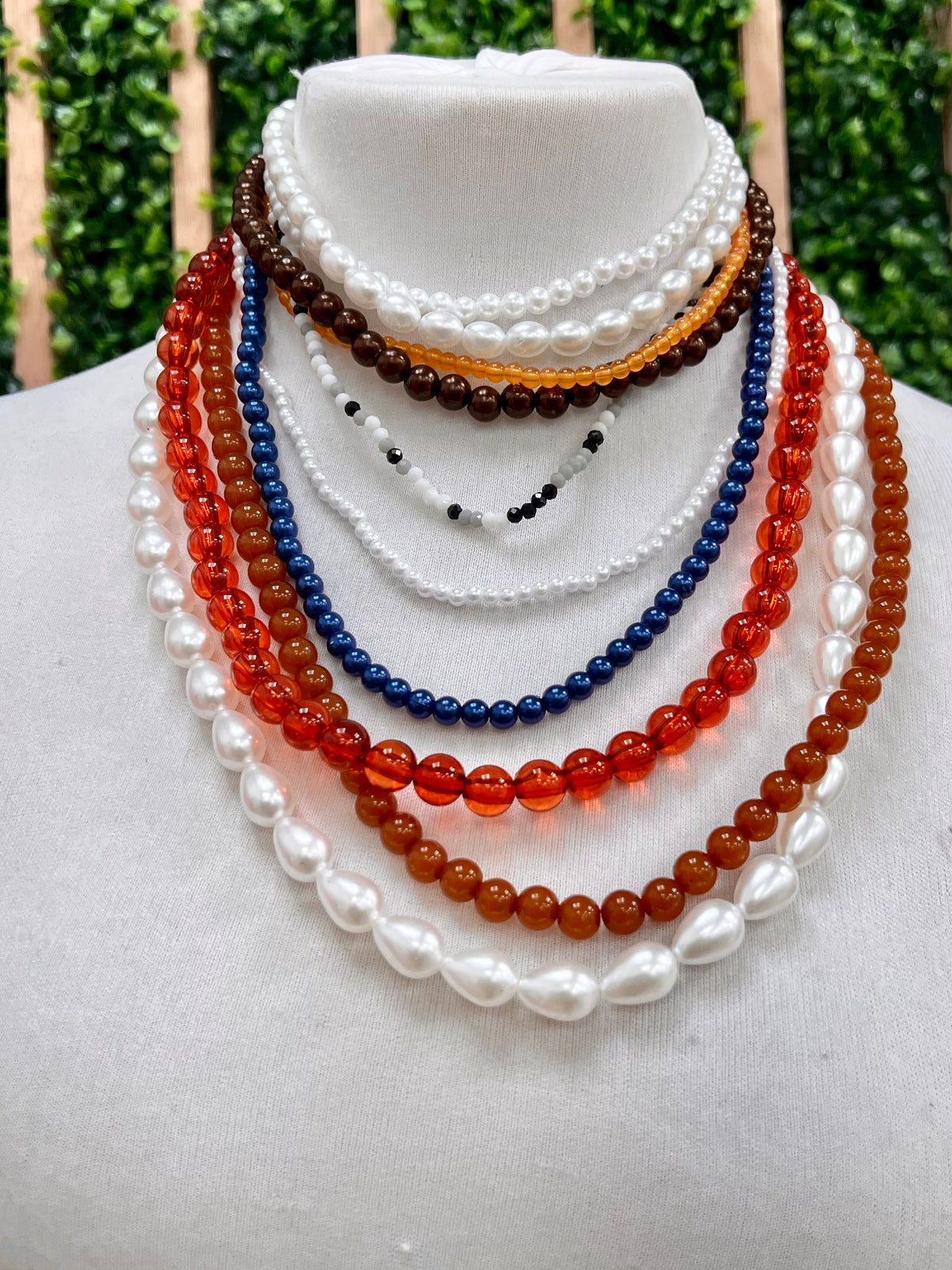 Boho Multi Layer Pearl Detail Necklace