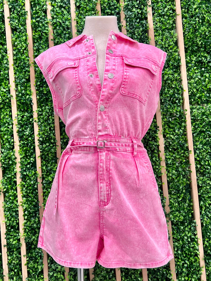 Pink Stone Sleeveless Jumpsuit