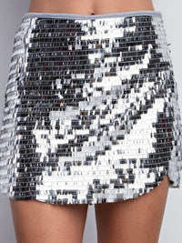 Sequin Scalloped Short Skirt