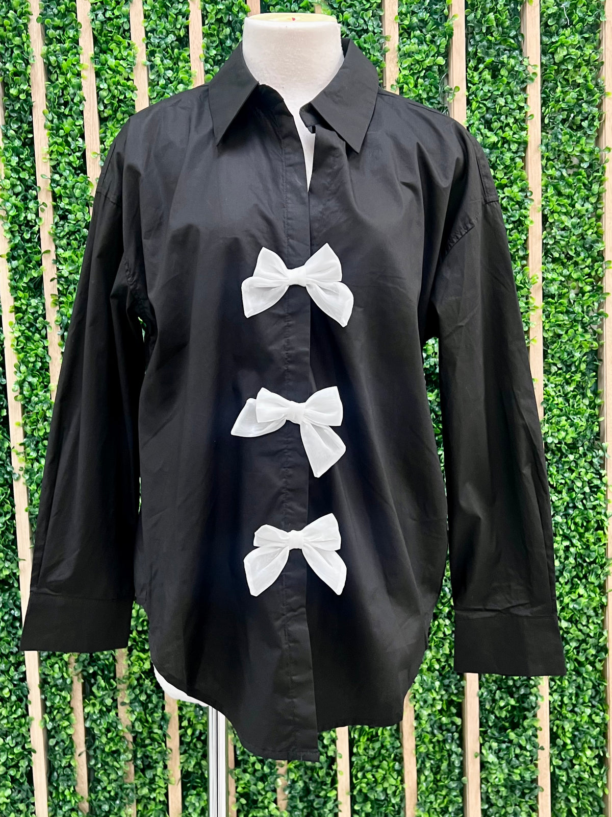 Black Bow Detail Blouse