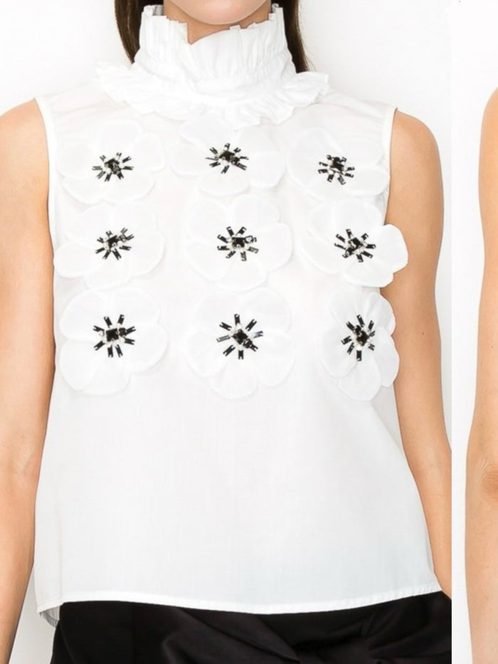 Exquisite Floral Organza Blouse