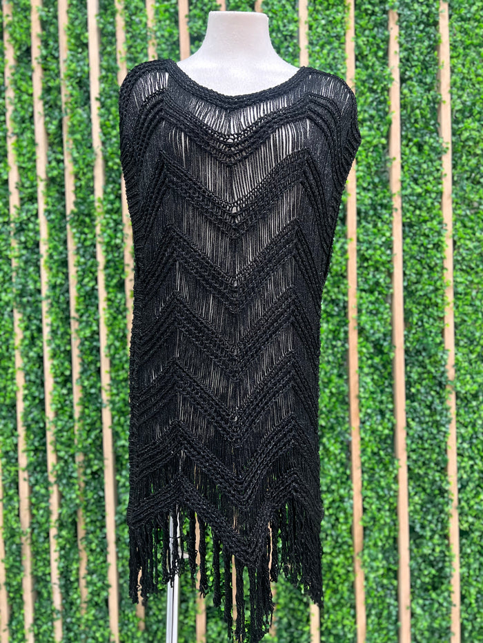 Metallic lurex Fringe Short Dress