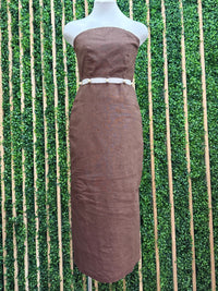 Chocolate Strapless Bead Detail Midi Dress
