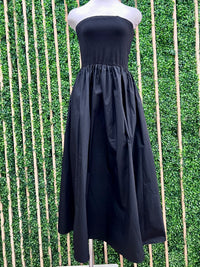Delicate Strapless Midi Dress