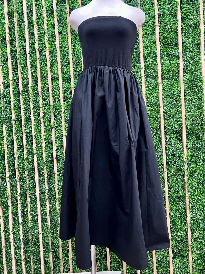 Delicate Strapless Midi Dress