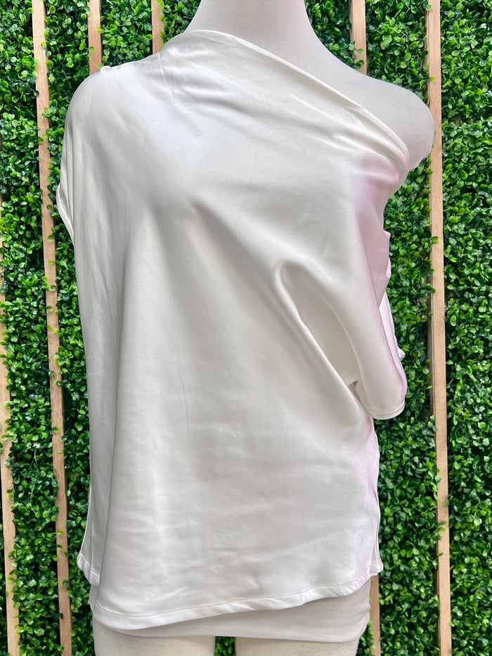 Satin cowl Neck Off Shoulder Blouse