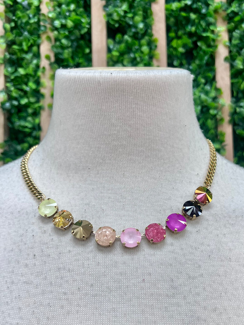 Mini Sofia Metallic Mix Crystal Necklace