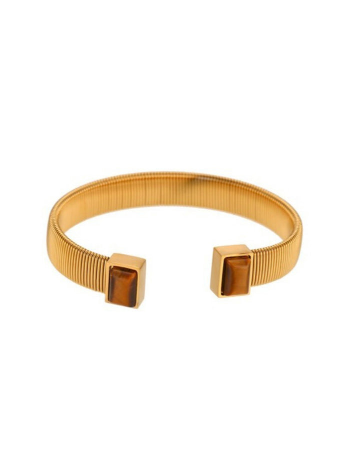 Natural Stone Open Bracelet