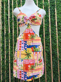 Palm Paradise Cutout Mini Dress