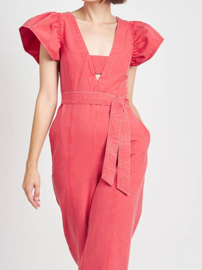 Exquisite Red Ruffle Jumpsuit