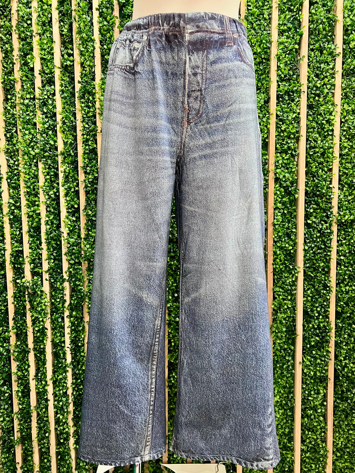 Illusion Denim Print Denim Pant