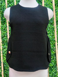 Gold Button Knitted Sweater Vest