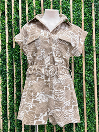 Taupe Animal Print Romper