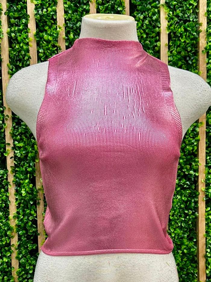 Knitted Foil Print Vest