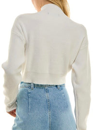 Pleather Pocket Crop Sweater