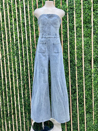 Bustier Strapless Denim Jumpsuit