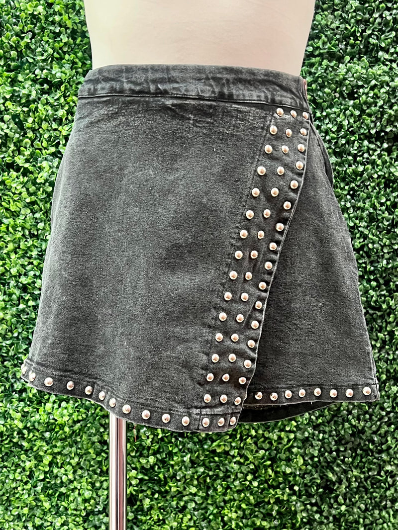 Ash Black Studded Skort