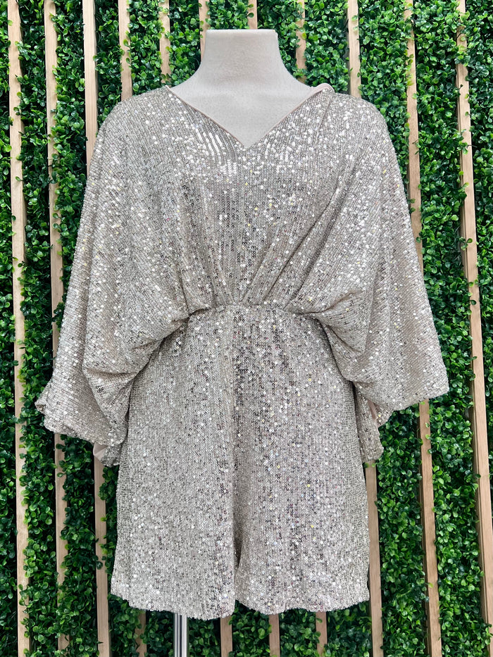 Silver Nude kimono Romper