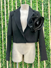 Rosette Crop Blazer