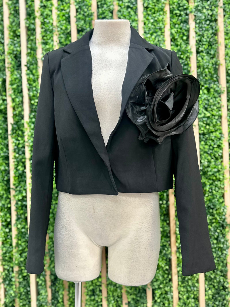 Rosette Crop Blazer