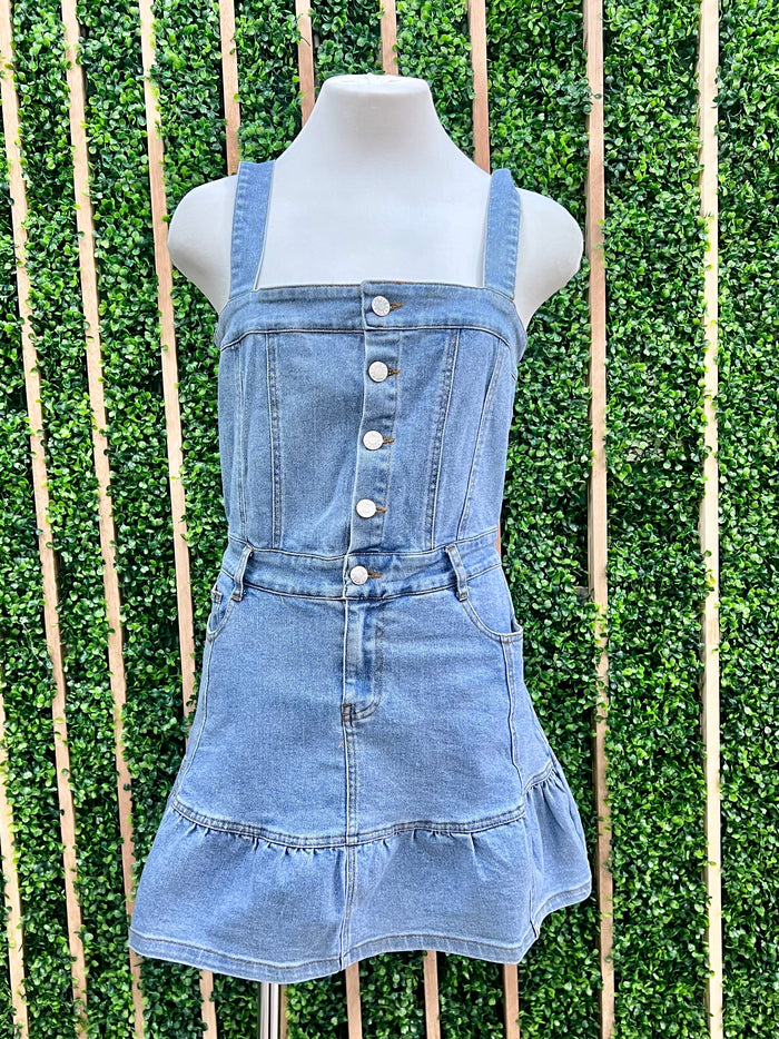 Denim Bustier Short Dress