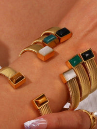 Natural Stone Open Bracelet