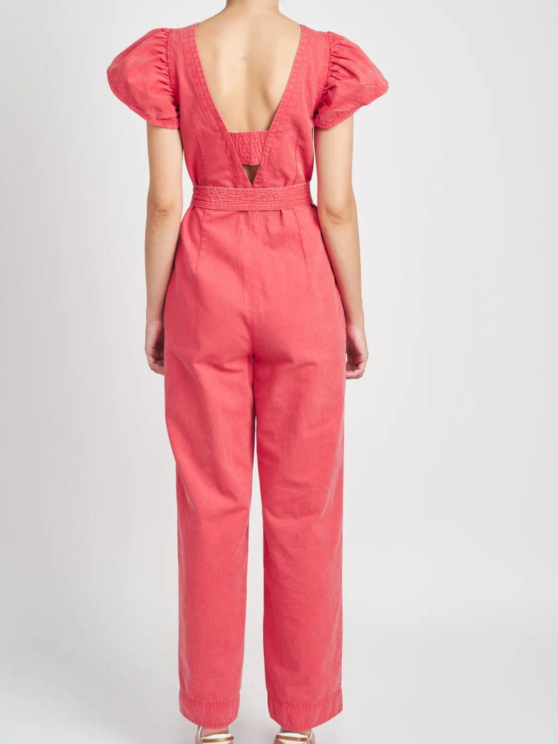 Exquisite Red Ruffle Jumpsuit