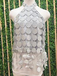 Beautiful Fringe Lace Circle Sleeveless Top