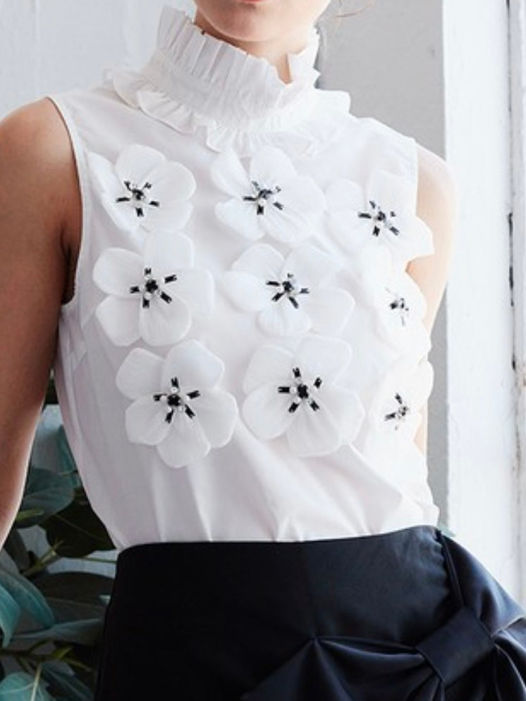 Exquisite Floral Organza Blouse