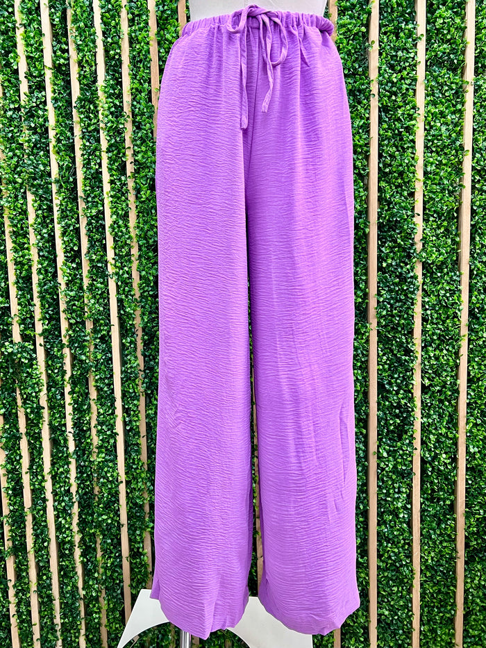Crinkled Wide Leg Pant