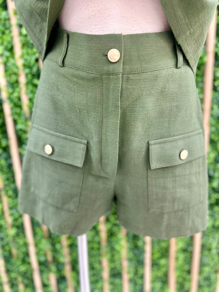 Delicate Olive Short Pant Set