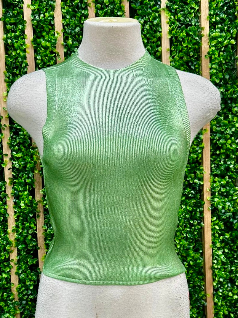 Knitted Foil Print Vest