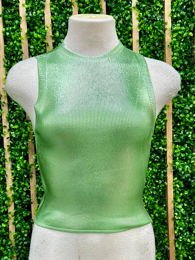 Knitted Foil Print Vest