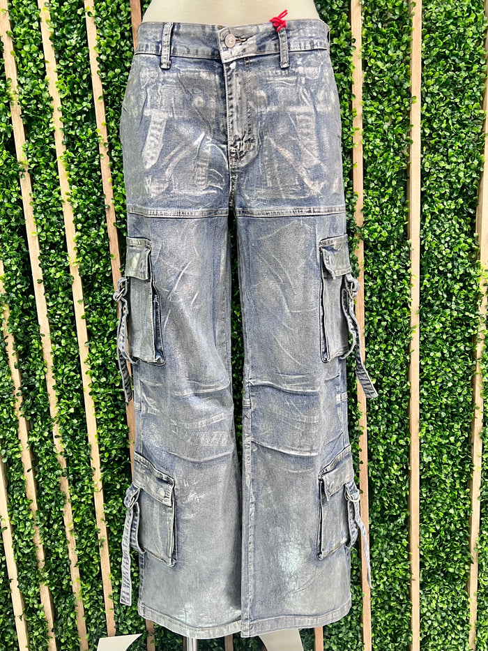 Silver Wash Cargo Denim