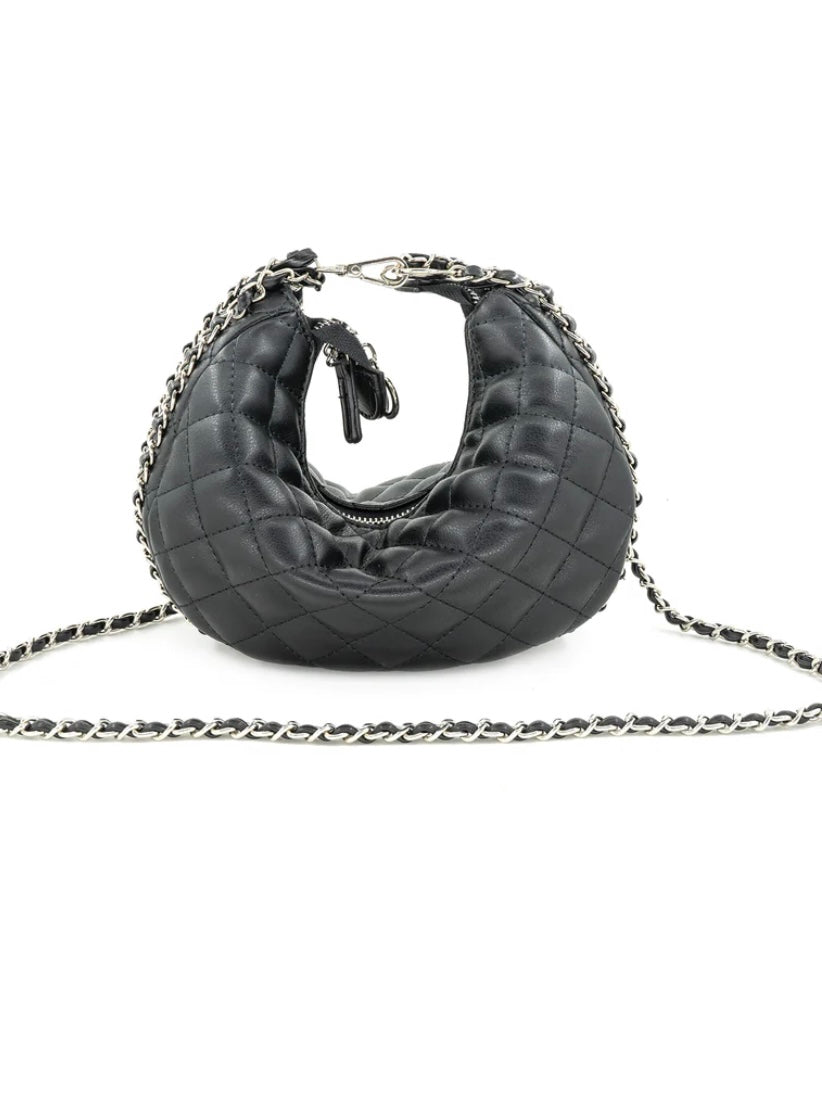 Chain Detail Quilted Crossbody Bag