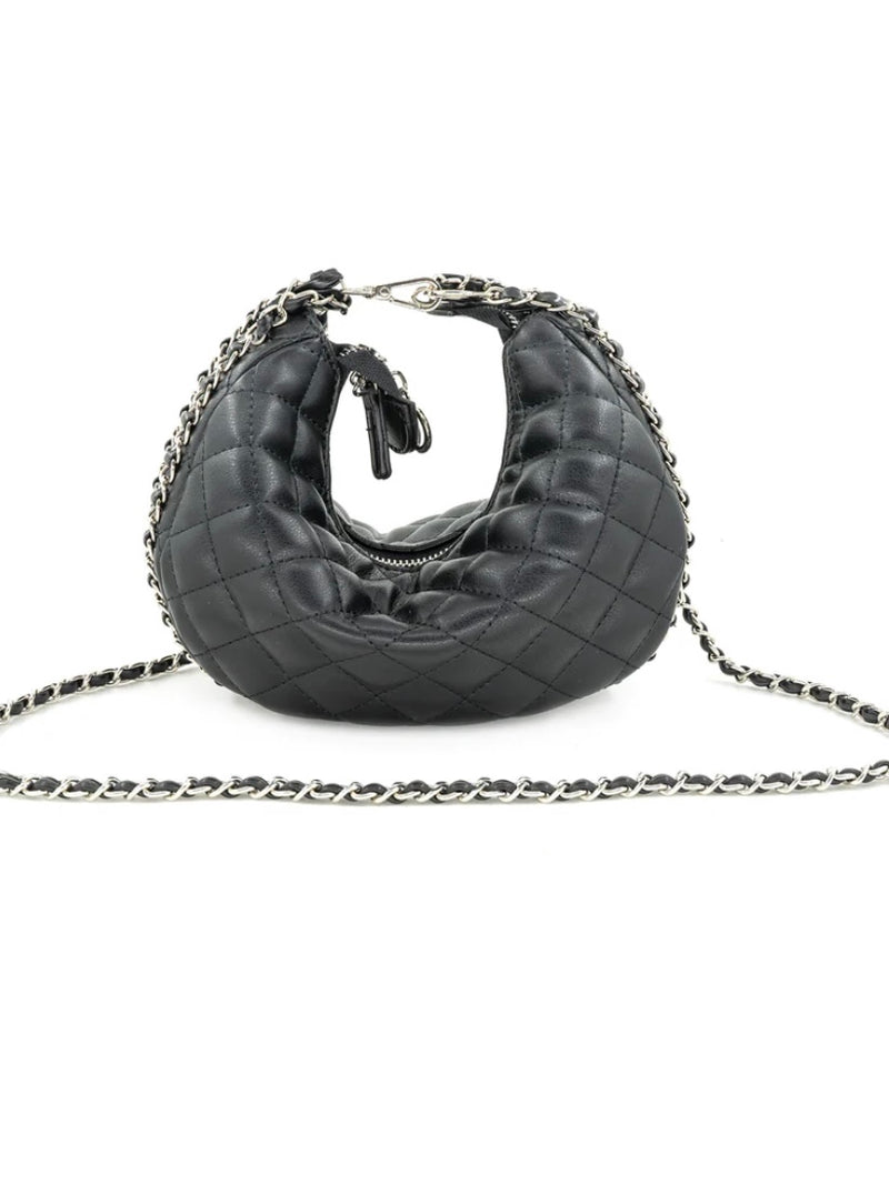 Chain Detail Quilted Crossbody Bag