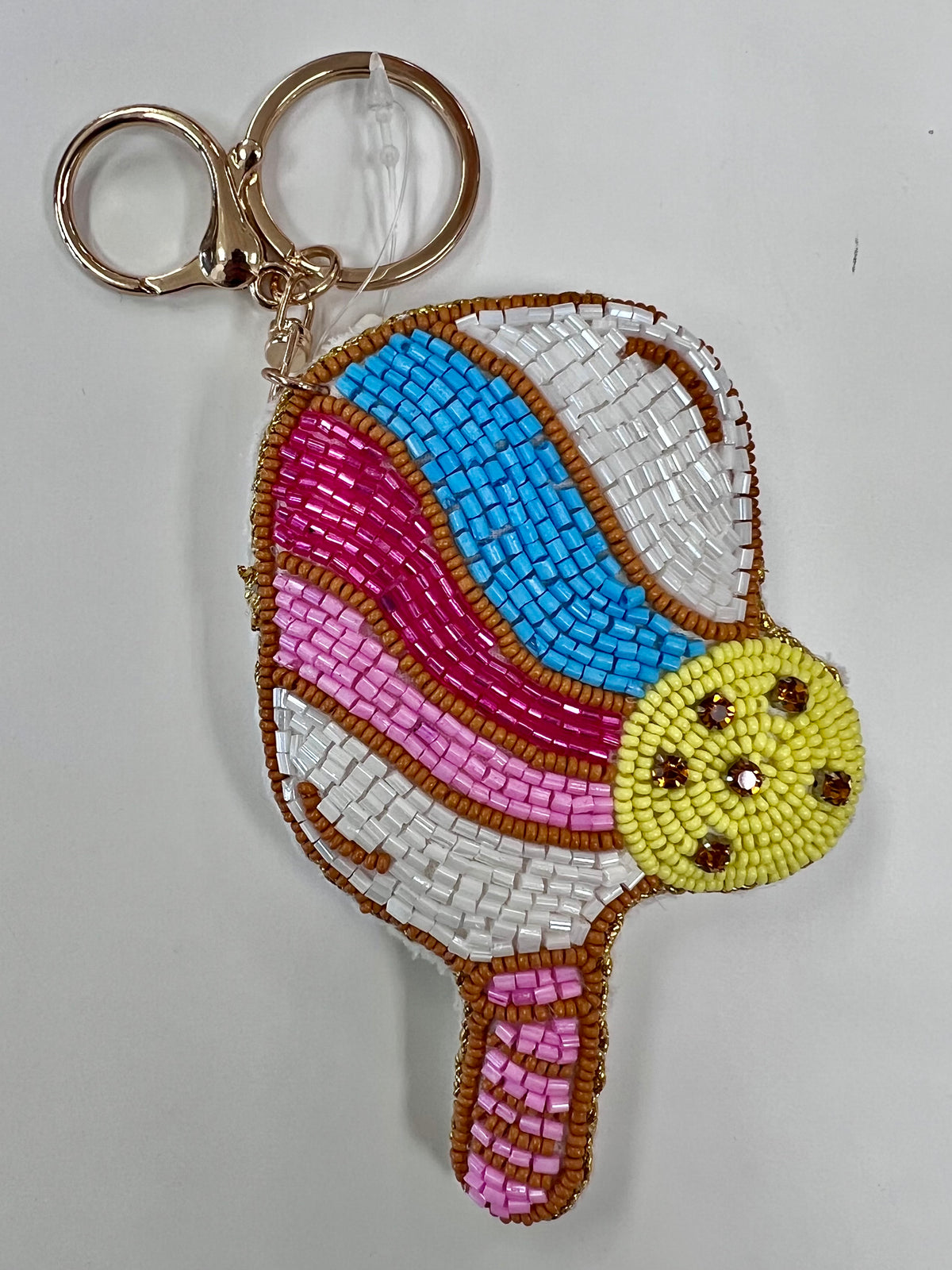 Beaded Pickle Ball Keychain