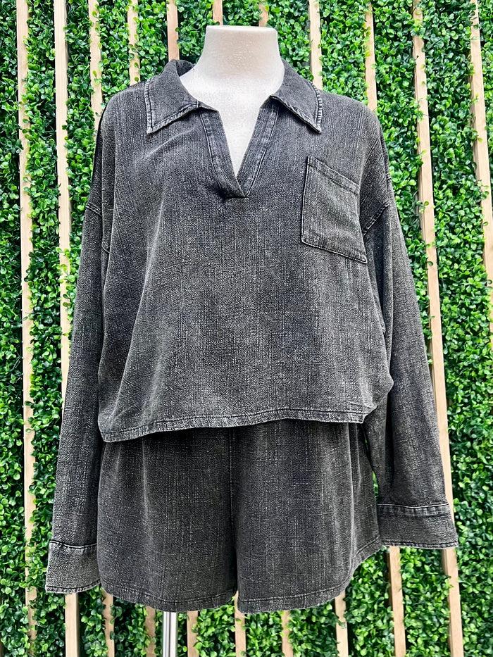 Charcoal Tencel Pant Set